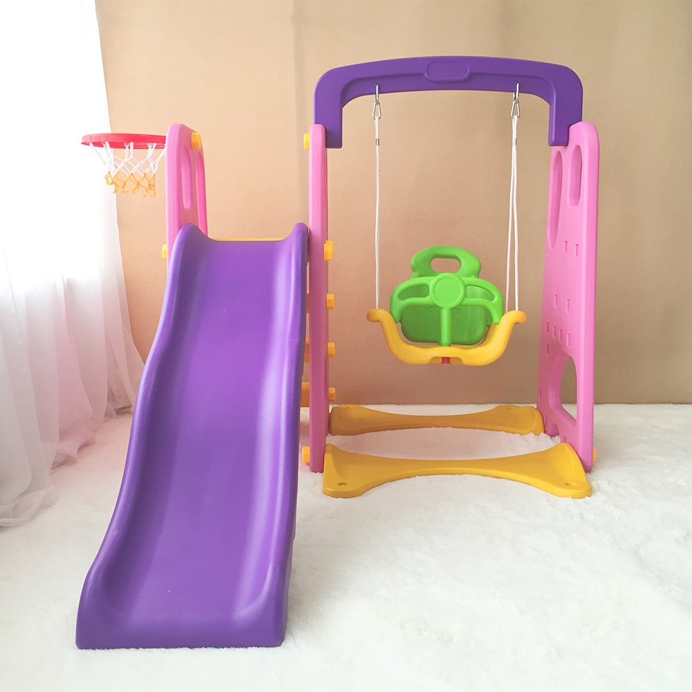 GL7557 三合一滑梯秋千籃球框組合