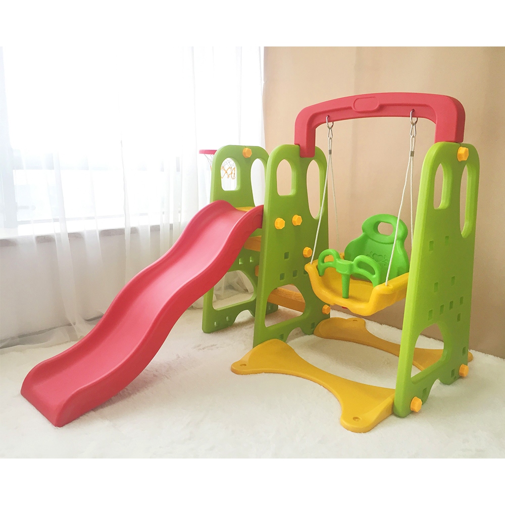 GL7557 三合一滑梯秋千籃球框組合