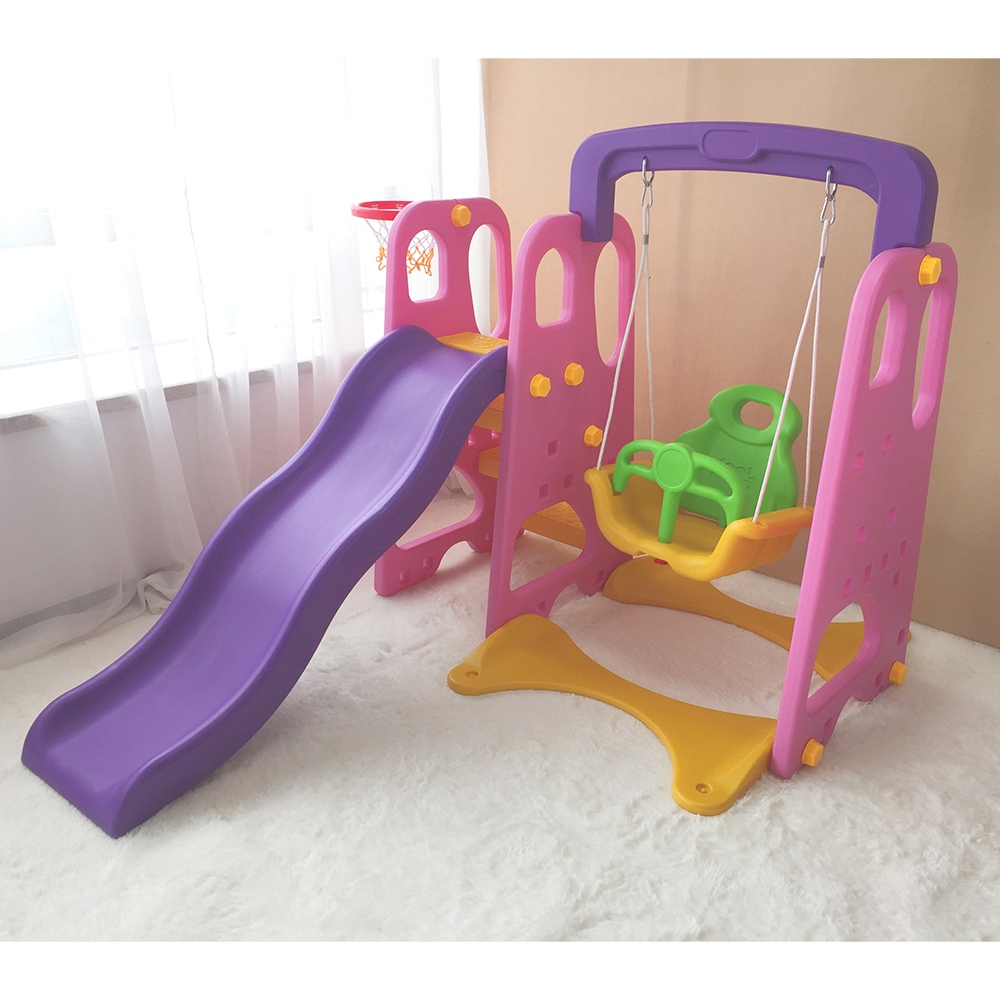 GL7557 三合一滑梯秋千籃球框組合