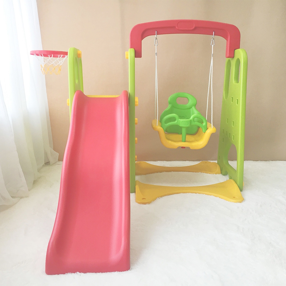 GL7557 三合一滑梯秋千籃球框組合
