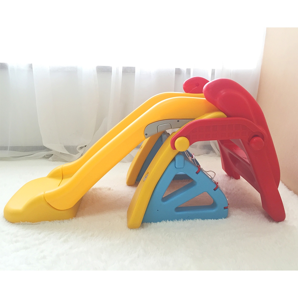 GL7832 三合一滑梯籃球框足球門組合